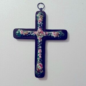 Crucifix/Cross Copper Enameled on Wood